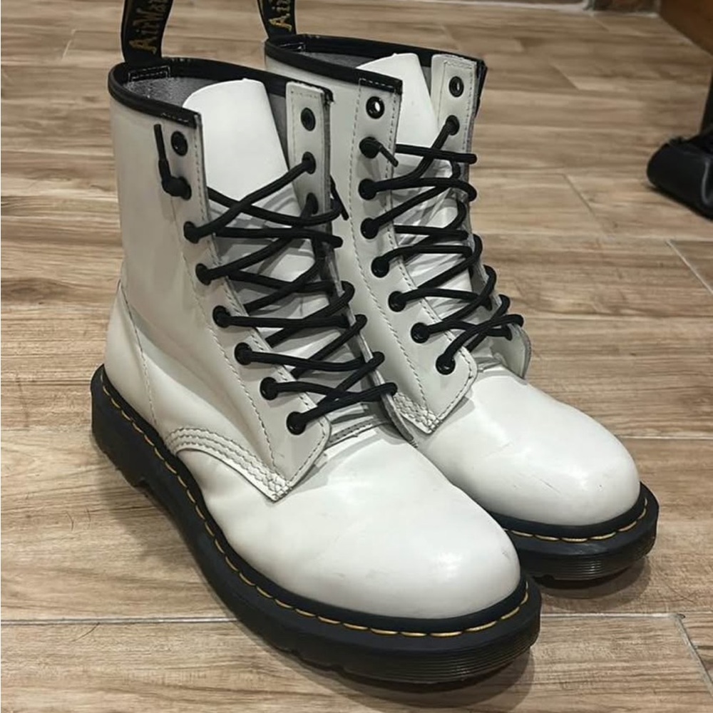 White Leather Doc Martens